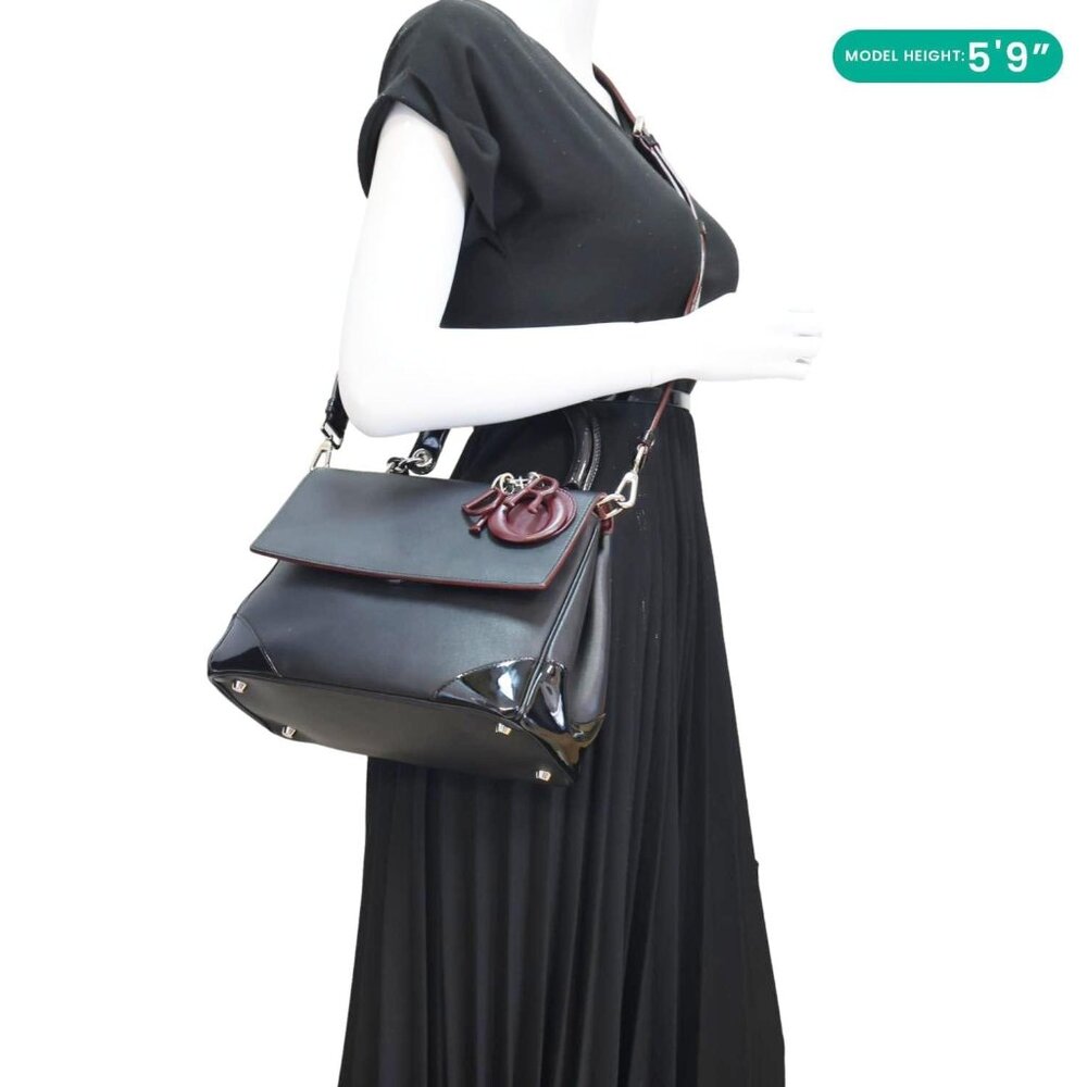 Christian Dior  Be Dior Flap Small Smooth Calfskin Leather Tote Bag Black - Picture 2 of 14